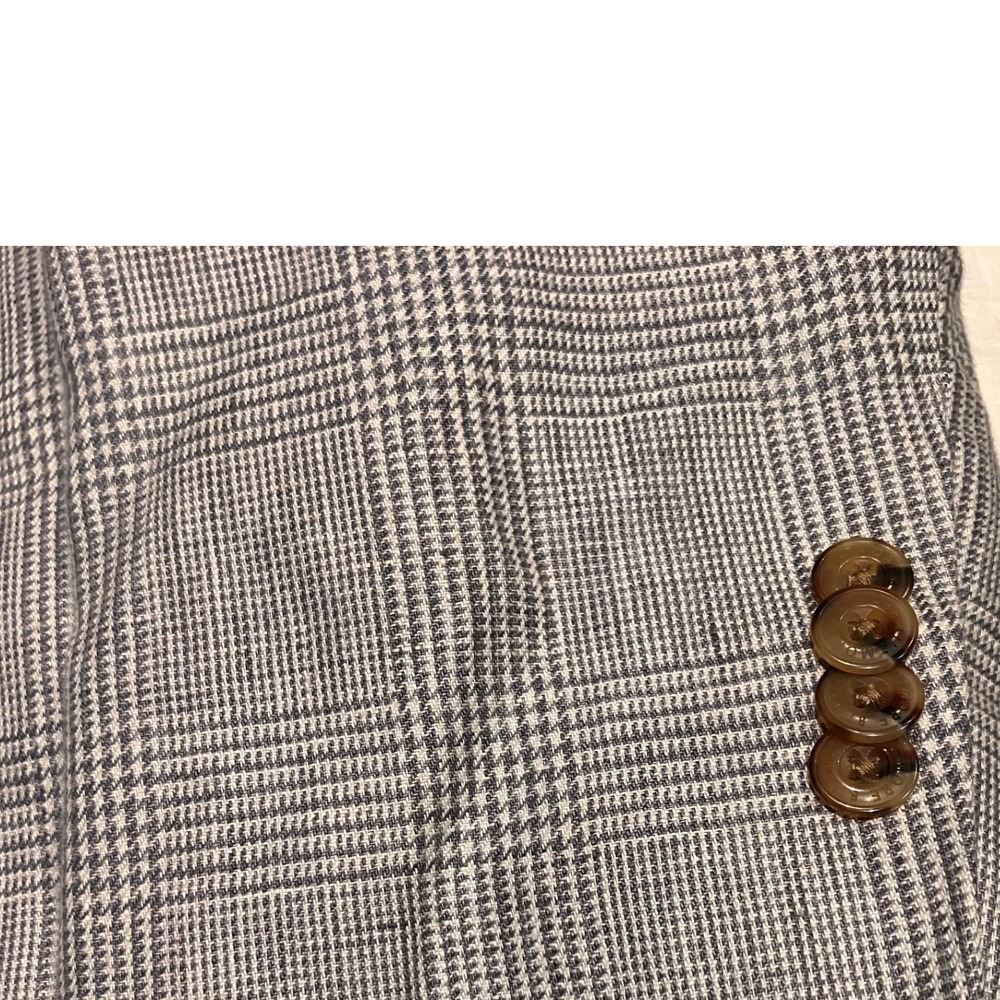 Biltmore Mens 50R Grey Glen‎ Plaid 100% Linen Unstructured Sport Coat Blazer - Picture 4 of 15